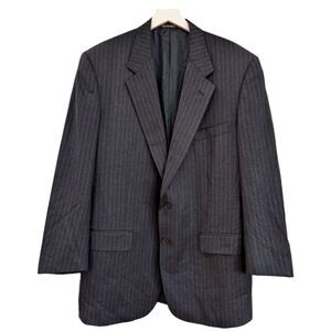 Corneliani Italy Lund & Lund Stockholm Wool Black Pin Stripe Blazer Men's Size L
